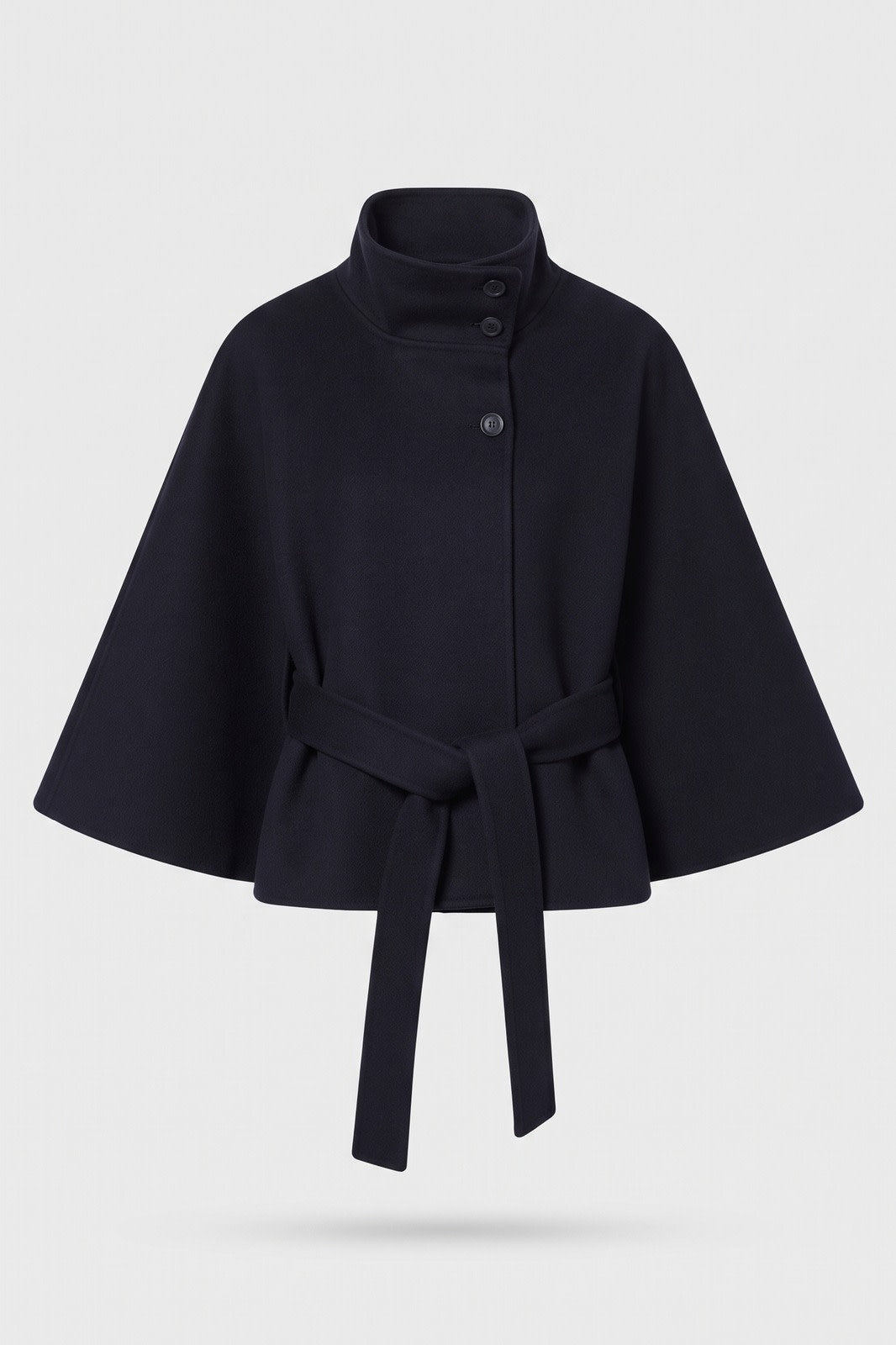 Damen Cape-Mantel | Hoher Kragen — Blau — Packshot