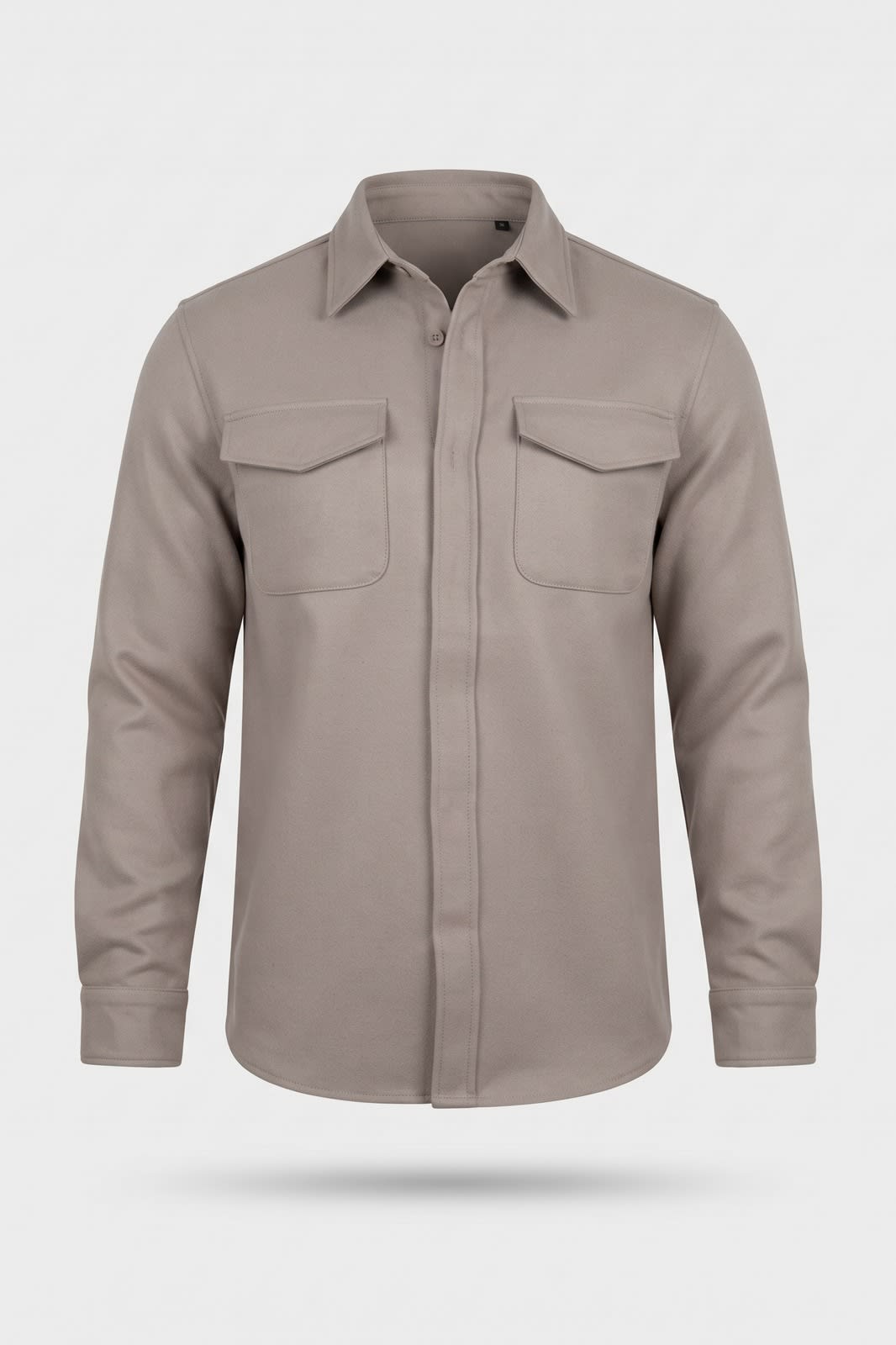 Herren Hemdjacke Overshirt | Reverskragen — Beige — Packshot