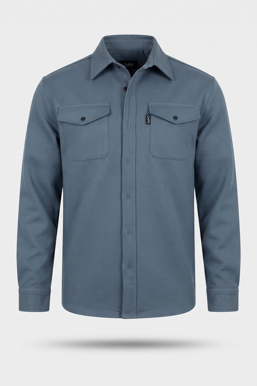 Herren Hemdjacke Overshirt | Reverskragen — Blau — Packshot