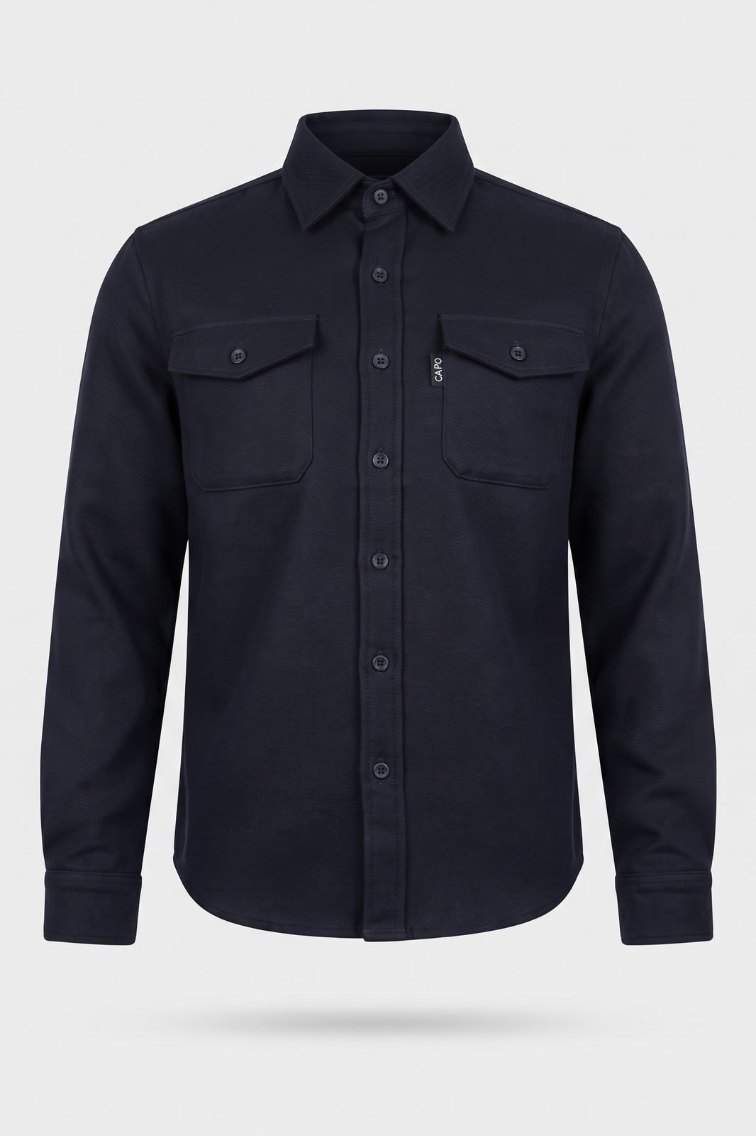 Herren Hemdjacke Overshirt | Reverskragen — Schwarz — Packshot