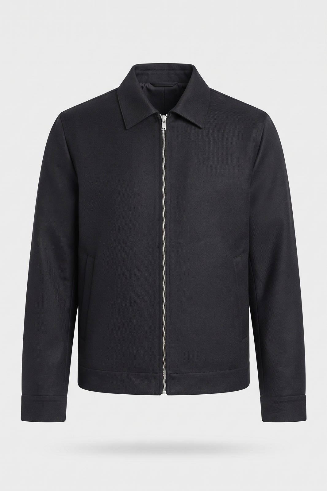 Herren Slim Übergangsjacke | Smart Casual — Schwarz — Packshot