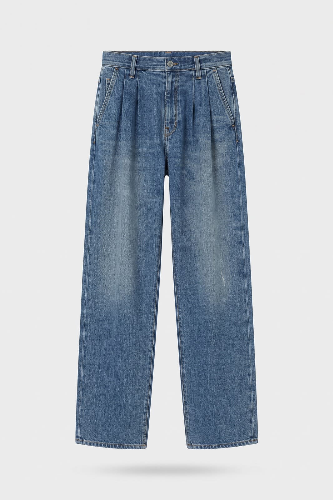 Damen Weite Jeanshose | High Waist — Blau — Packshot