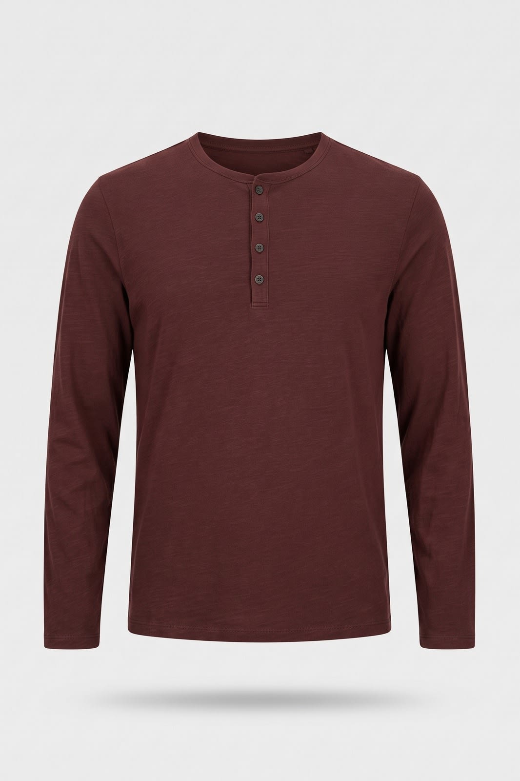 Herren Henley-Shirt | Ohne Kragen — Rot — Packshot