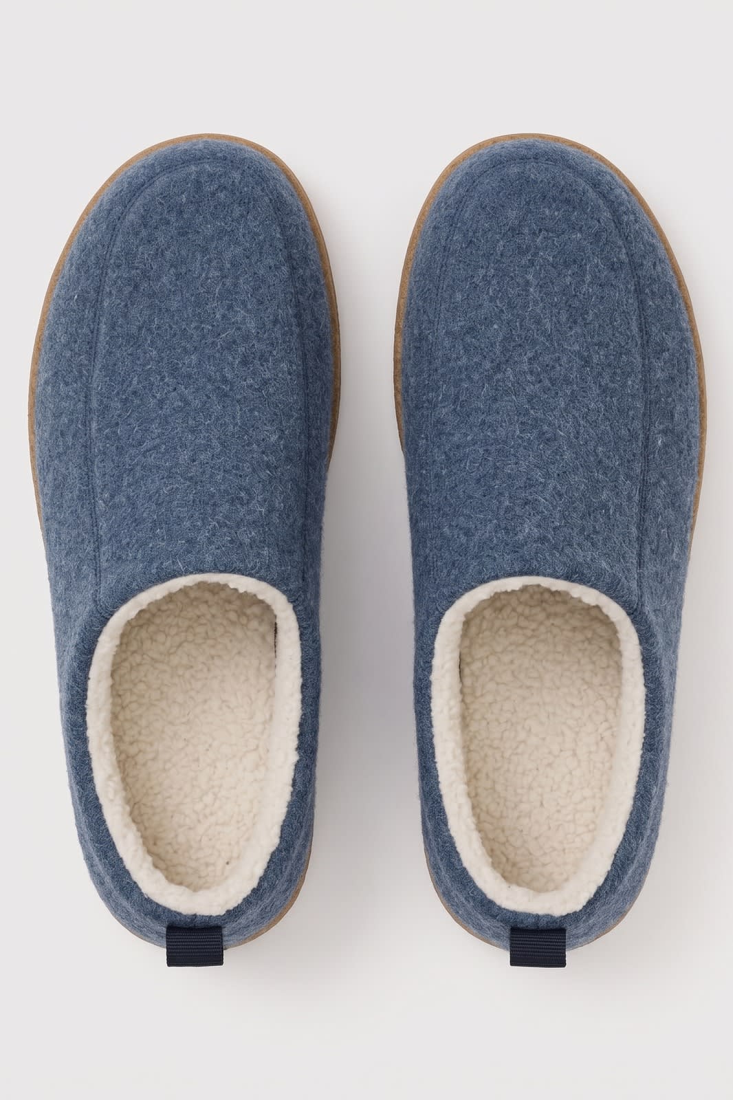 Unisex Melierter Hausschuh | Schlupfform — Blau — shoe_top — am Modell