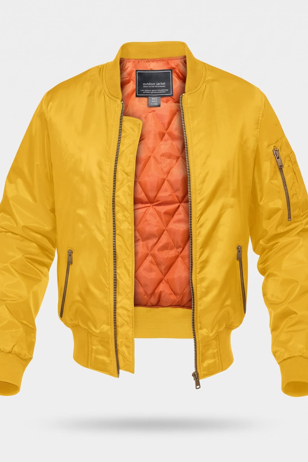 Herren Bomberjacke | Gesteppt — Gelb — Packshot