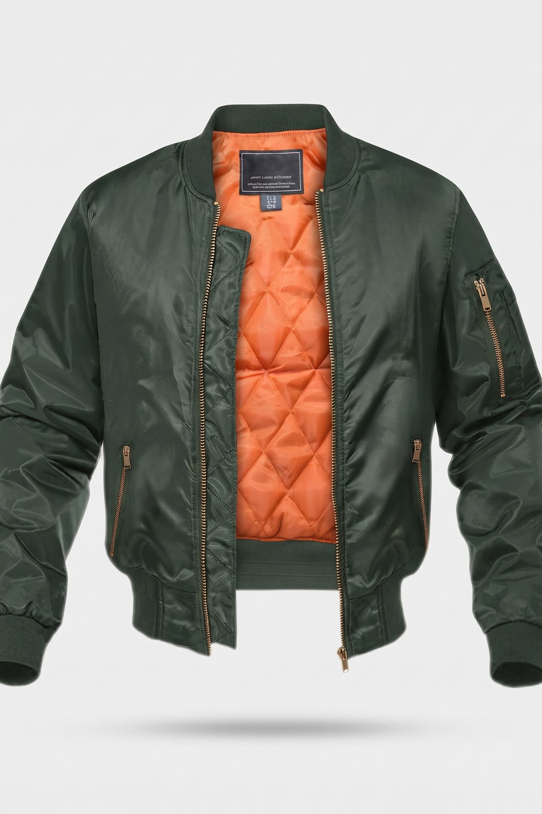 Herren Bomberjacke | Gesteppt — Olivgrün — Packshot