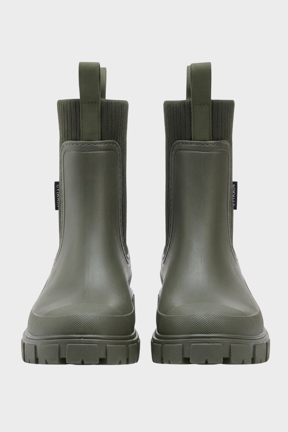 Damen Chelsea-Regenstiefel mit Zugschlaufe und geripptem Schaft – 8