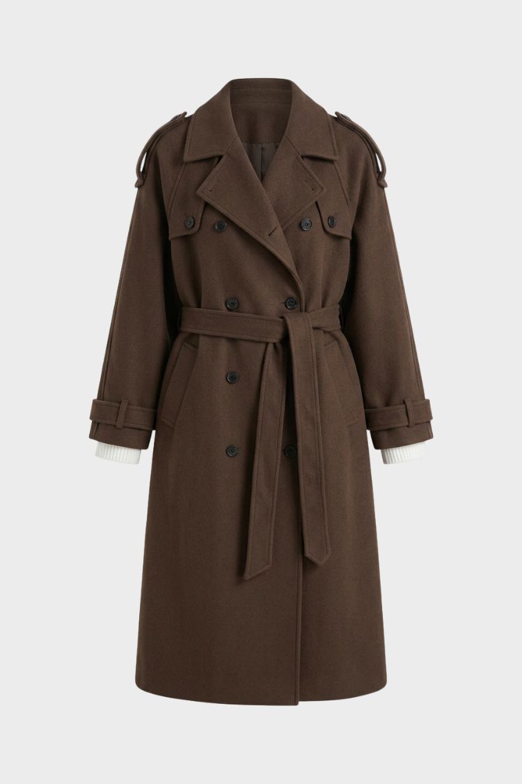 Damen Trenchcoat mit Reverskragen und Taillengürtel – 3