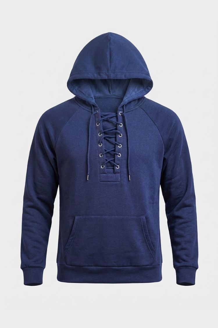 Herren Hoodie mit Kapuze, Kordelzug und Känguru-Tasche – 3