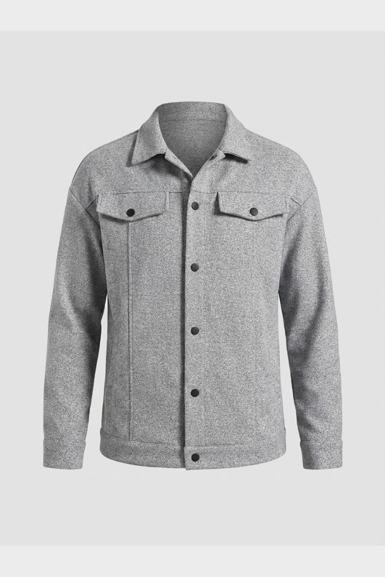 Herren Trucker-Jacke mit Kentkragen und Brusttaschen