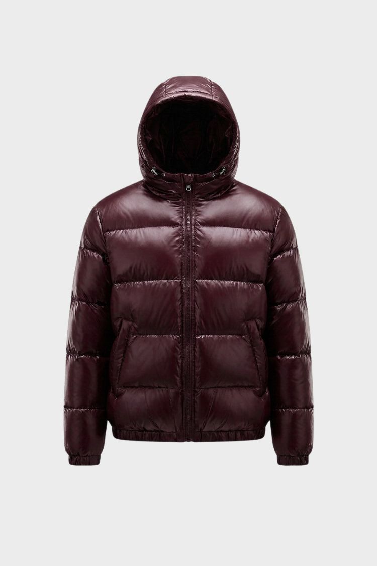 Herren Steppjacke mit Kapuze | Glänzend — Red