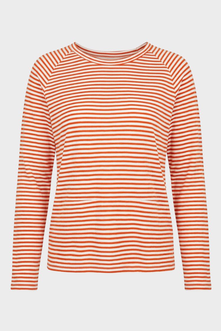 Damen Streifenshirt mit Rundhalsausschnitt und langen Raglanärmeln – 5