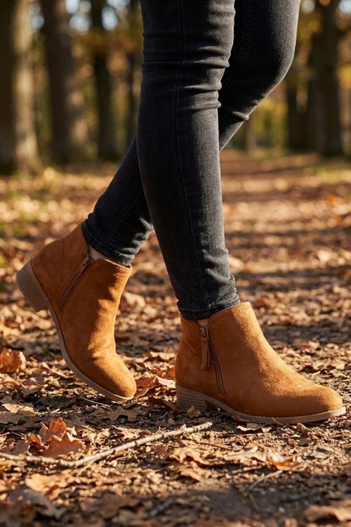 Damen Enkellaars Spitze Neus | Blockabsatz
