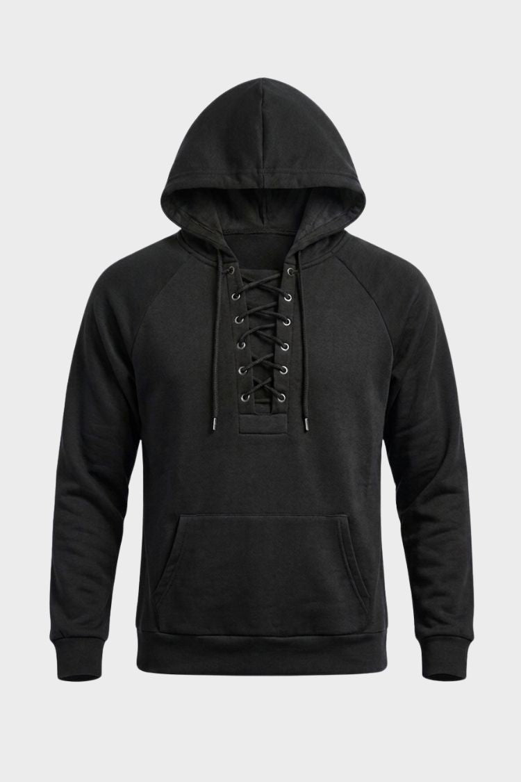 Herren Hoodie mit Kapuze, Kordelzug und Känguru-Tasche – 11