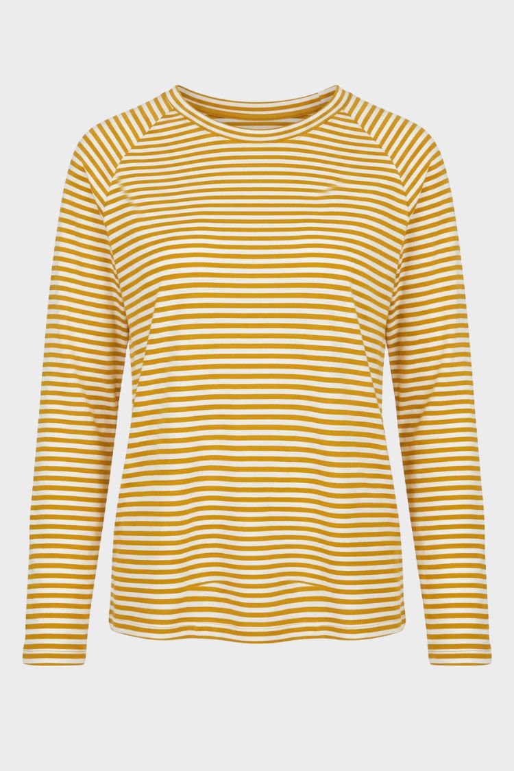 Damen Streifenshirt mit Rundhalsausschnitt und langen Raglanärmeln – 7