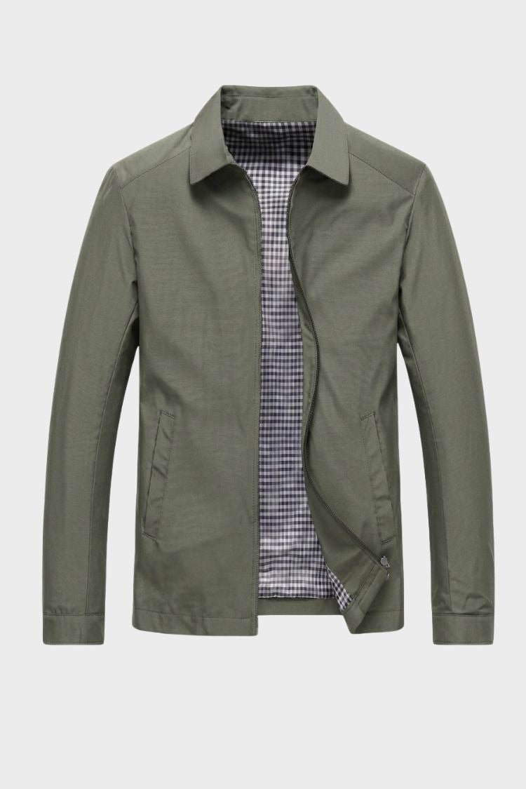 Herren Harrington-Jacke mit Spread-Kragen und durchgehendem Reissverschluss – 7