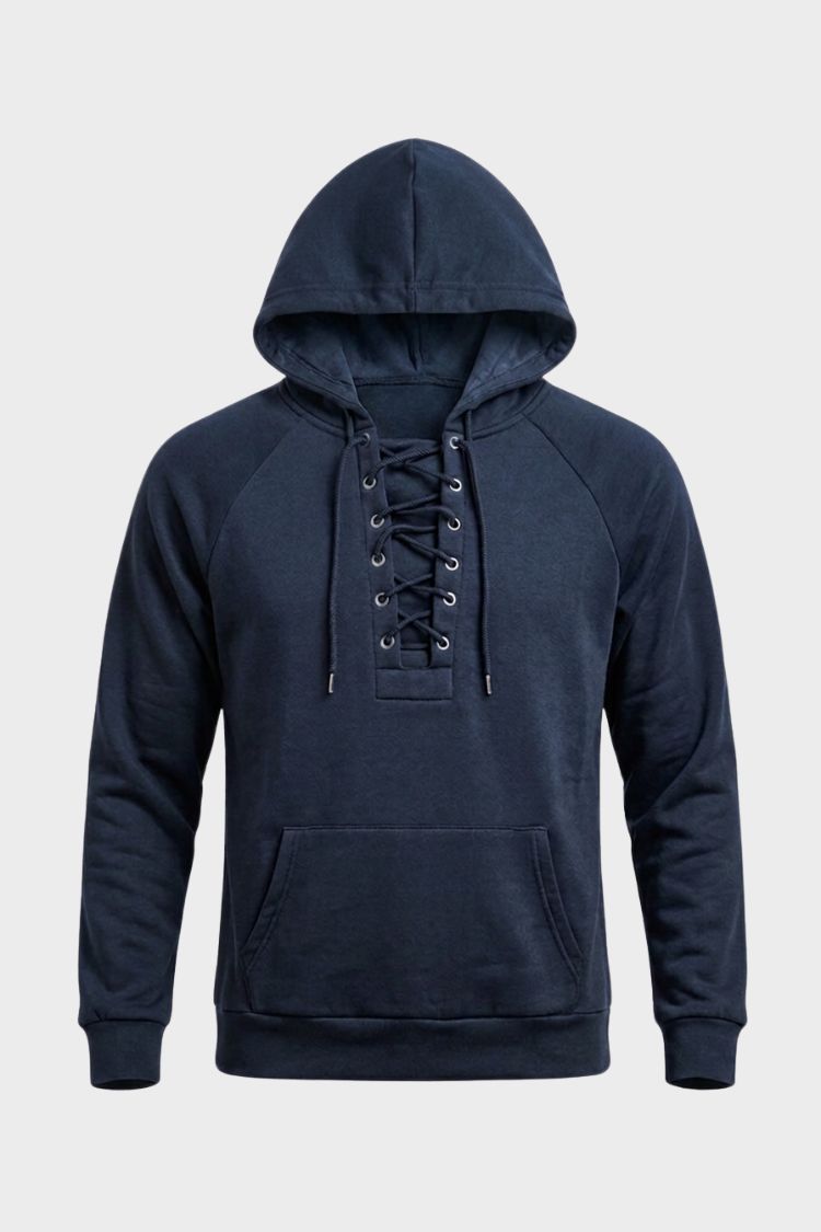 Herren Hoodie mit Kapuze, Kordelzug und Känguru-Tasche – 7