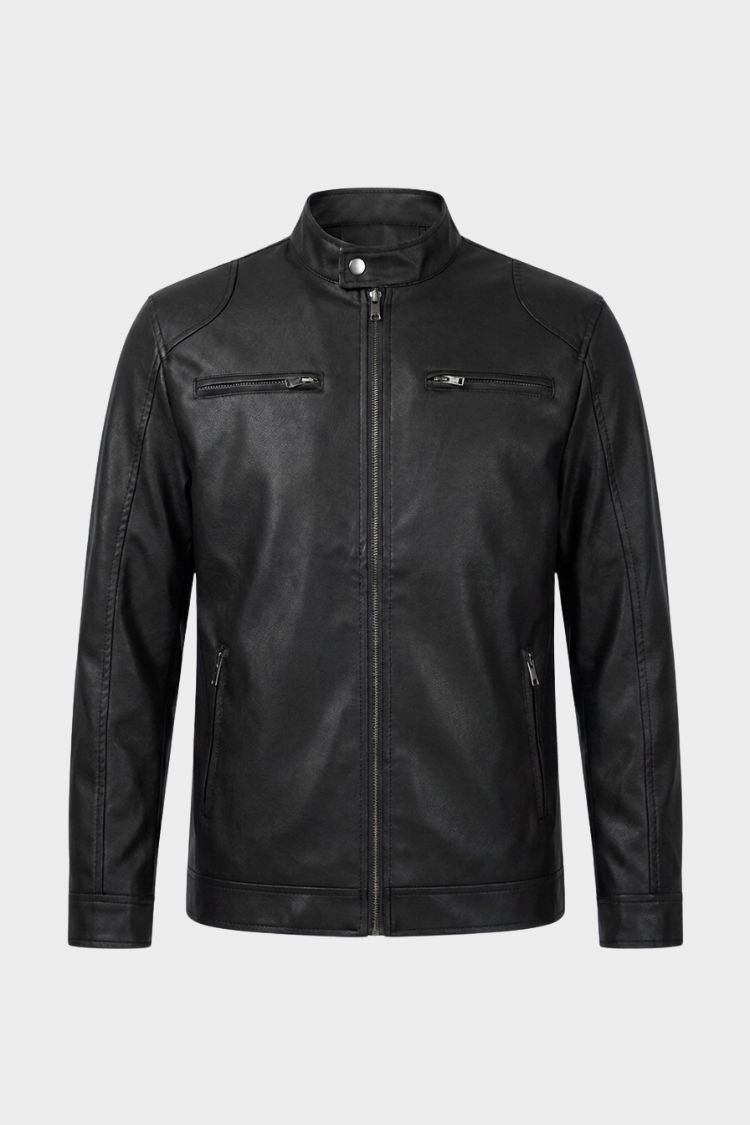 Herren Bikerjacke mit Stehkragen und Reissverschluss