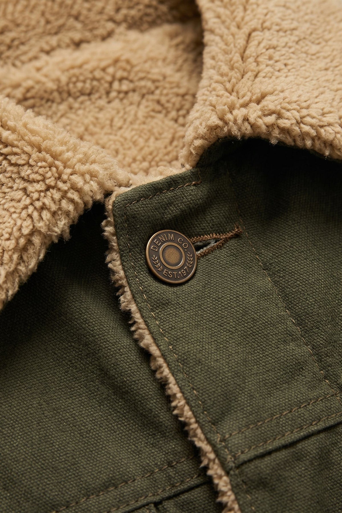 Herren Ranch-Jacke mit Kontrastkragen und durchgehendem Knopfverschluss – 2