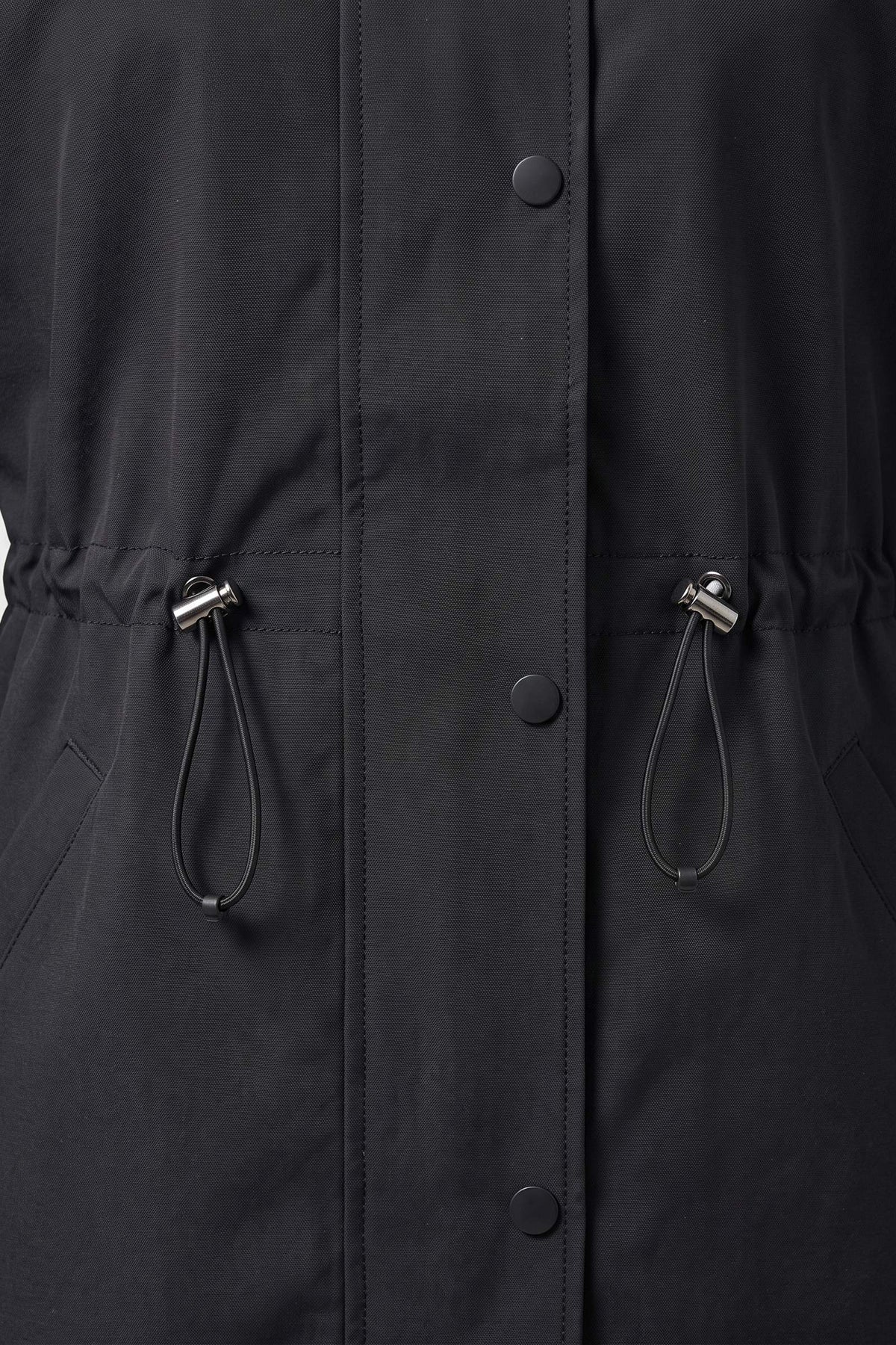 Damen Regenjacke mit Stehkragen, Kapuze und seitlichen Eingrifftaschen – 2