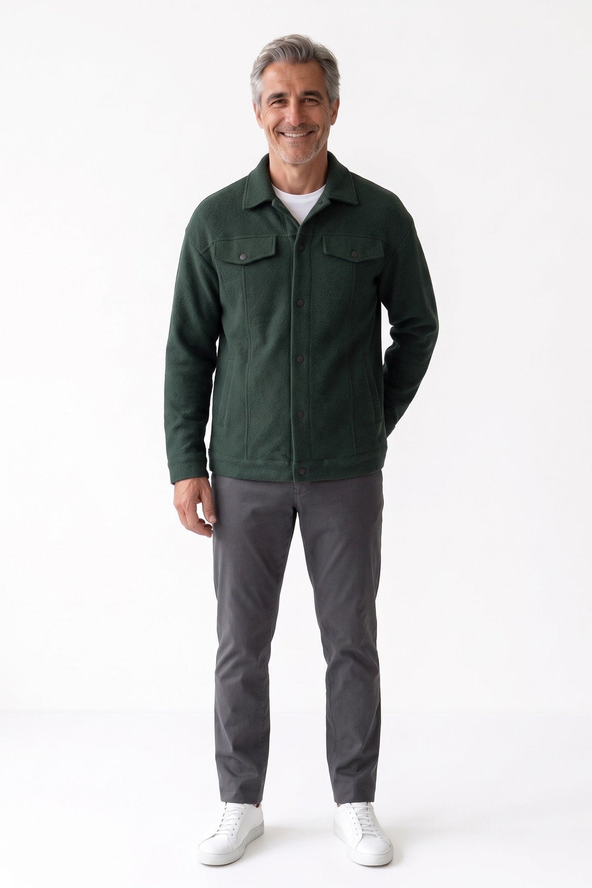 Herren Trucker-Jacke mit Kentkragen und Brusttaschen – 6