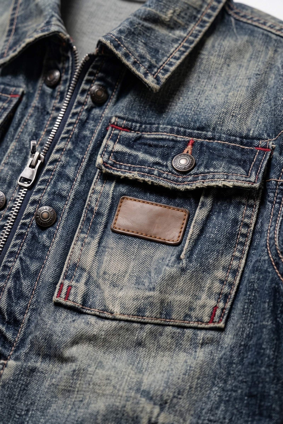 Herren Jeansjacke mit Hemdkragen und Brusttaschen mit Klappe – 2