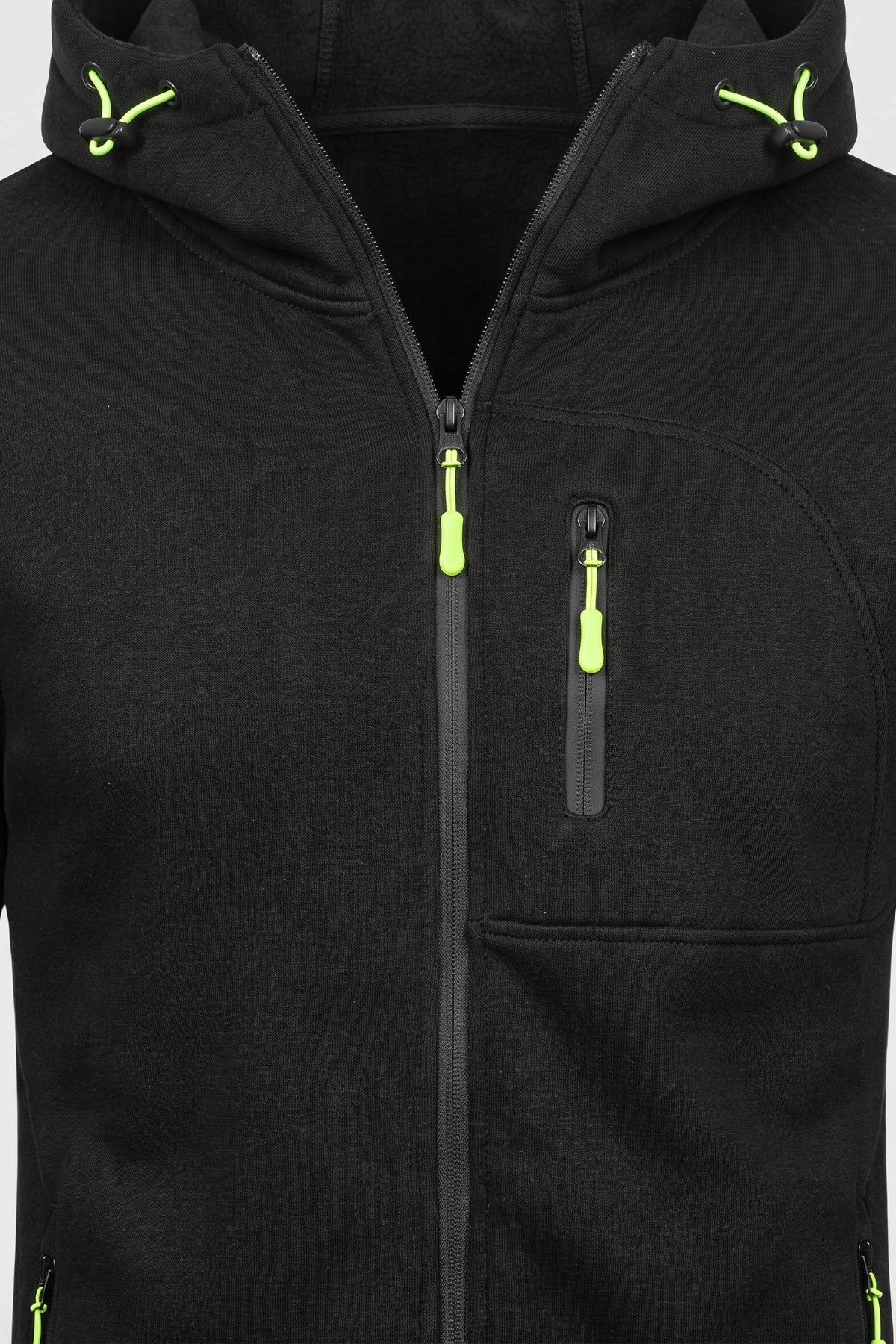 Herren Kapuzenjacke mit Kordelzug-Kapuze und Reißverschlusstaschen – 2