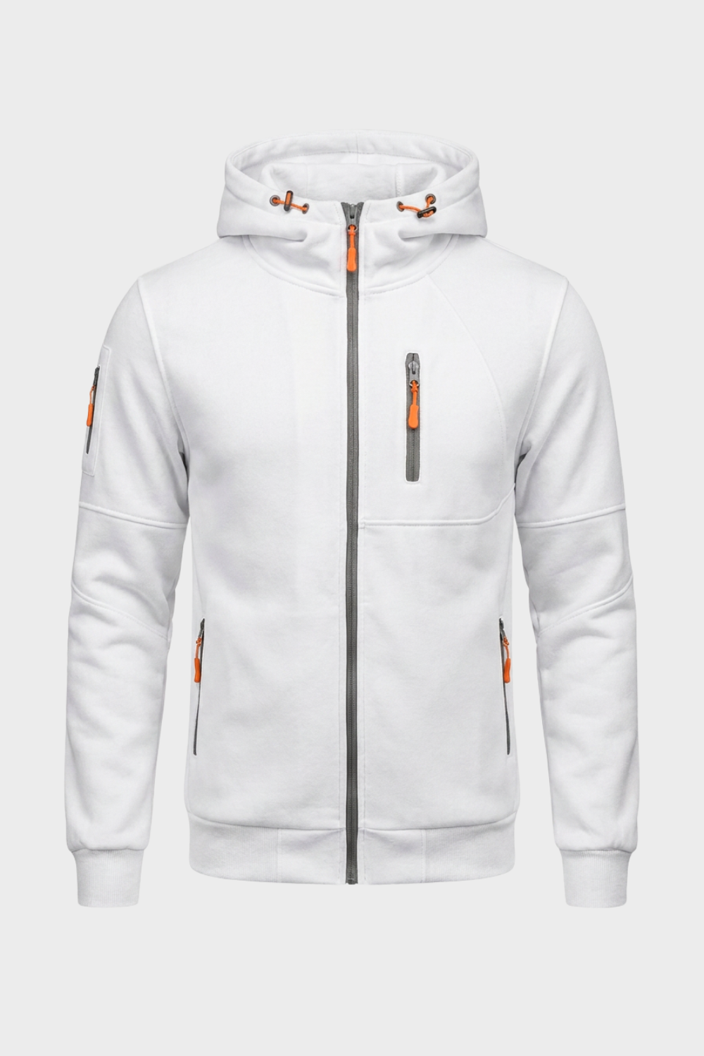 Herren Kapuzenjacke mit Kordelzug-Kapuze und Reißverschlusstaschen – 13