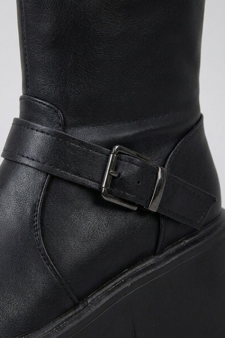 Damen Kniehohe Stiefel | Plateausohle