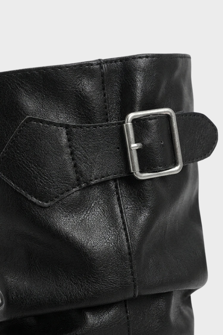 Damen Wadenhohe Boots | Schnallendetails & Profilsohle