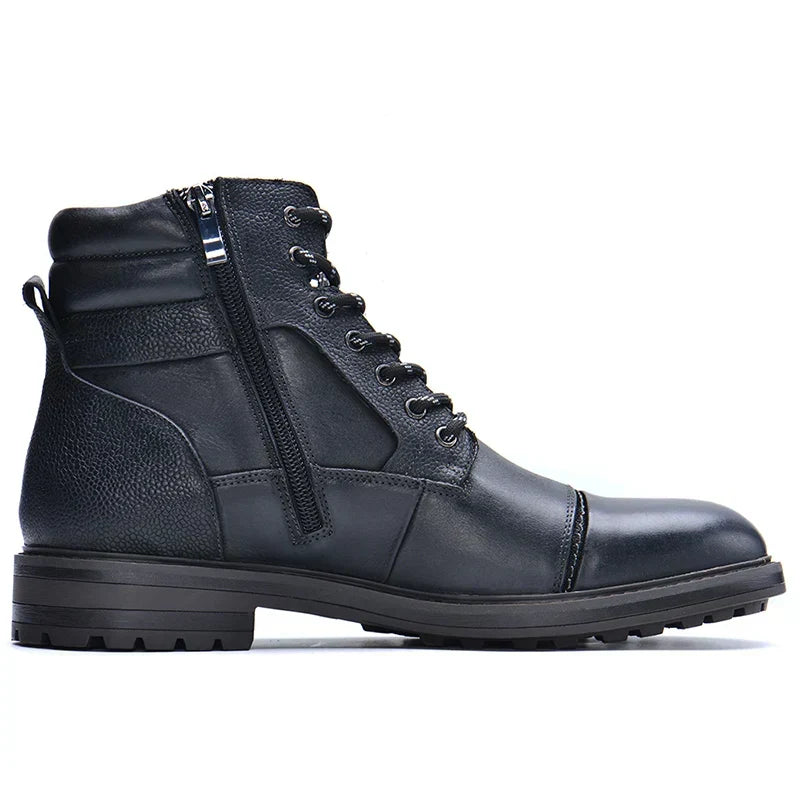 Herren Schnürstiefel mit seitlichem Reissverschluss und profilierter Laufsohle – 2
