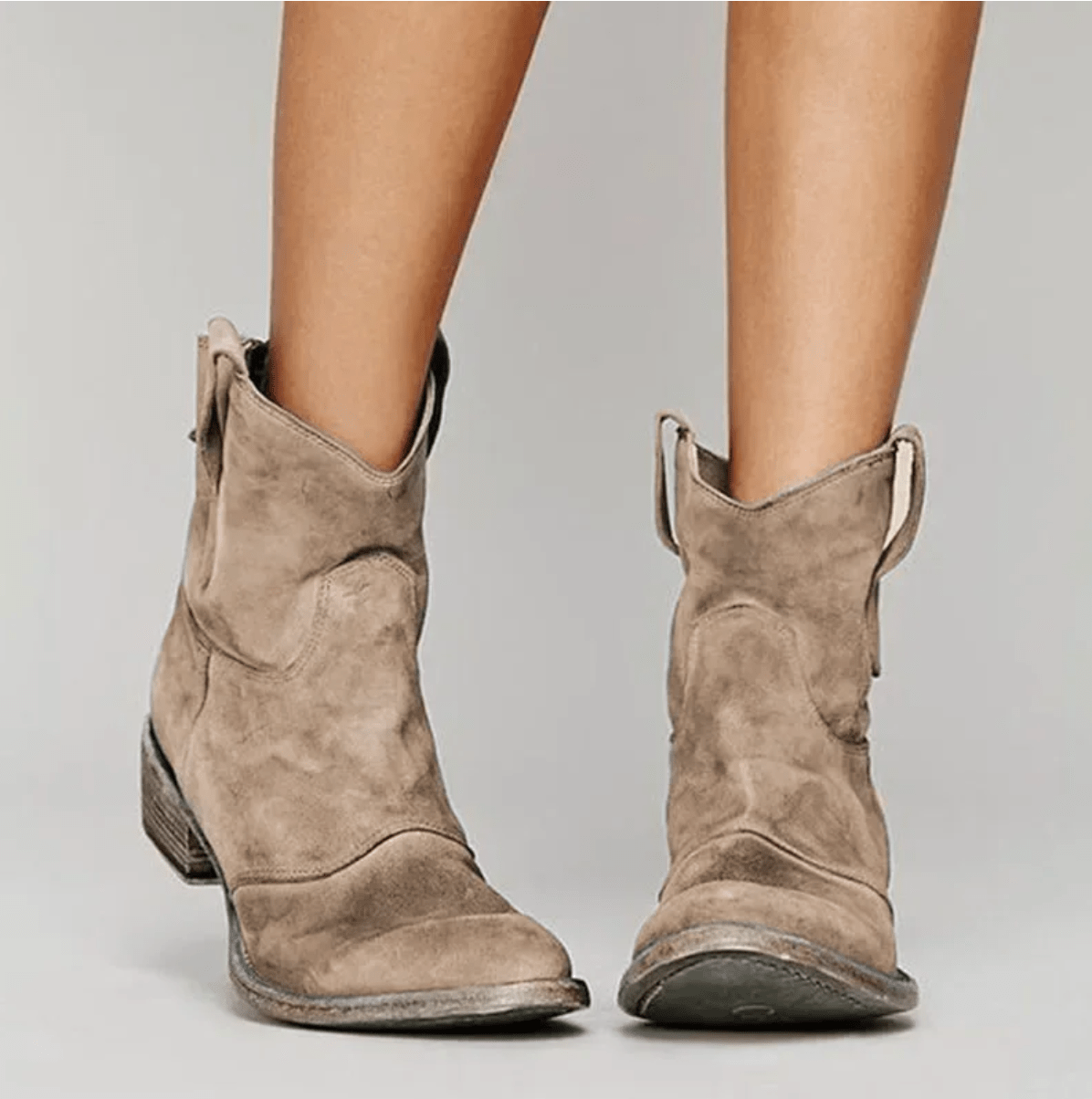 Damen Stiefelette im Westernstil mit spitzer Schuhspitze und Blockabsatz – 2