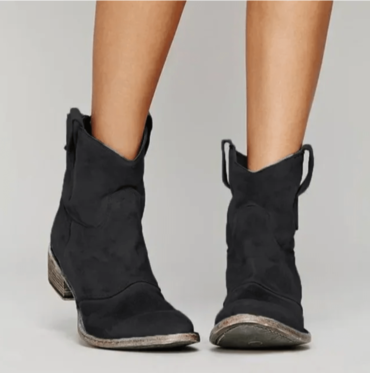 Damen Stiefelette im Westernstil mit spitzer Schuhspitze und Blockabsatz – 3