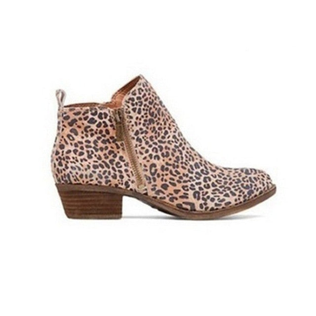 Damen Ankle Boots mit rundem Zehenbereich und seitlichem Reissverschluss – 4