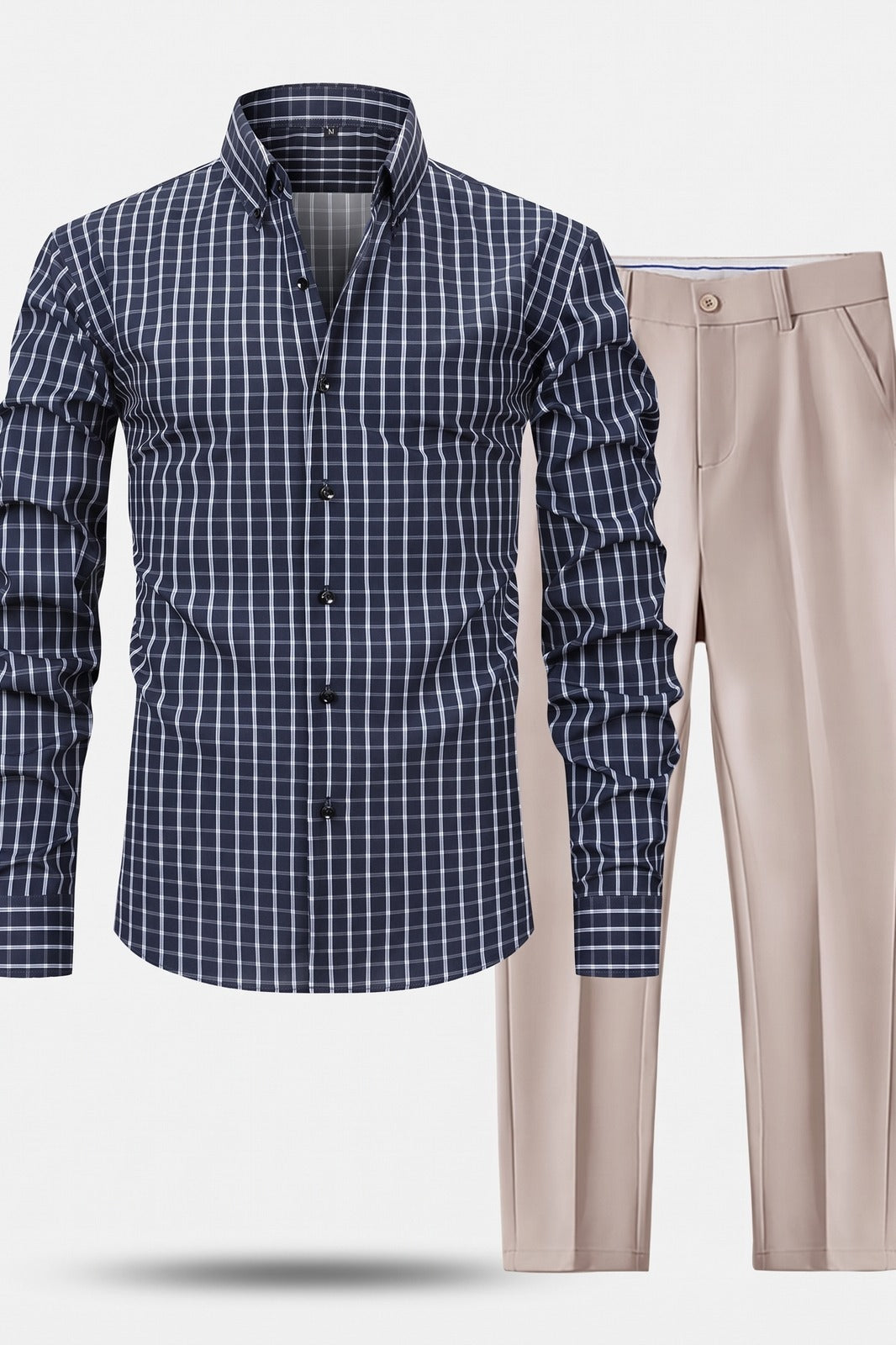 Herren Hemd-Hose-Set | Business-Casual — Beige — Packshot