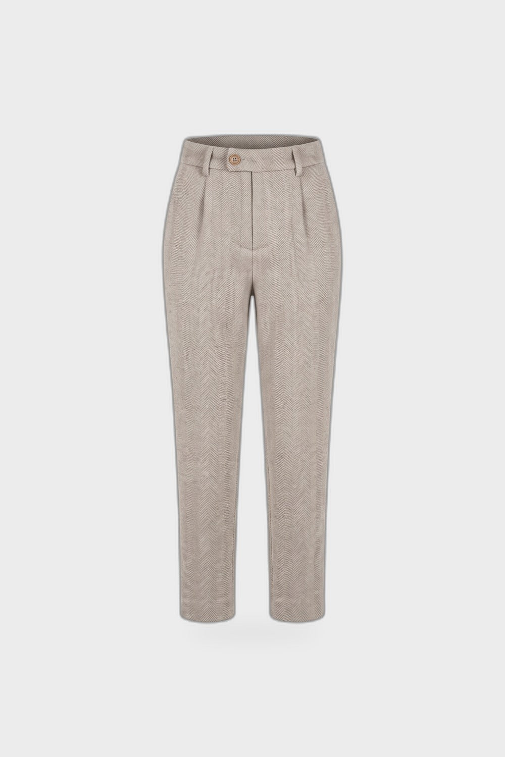 Herren Hose | Gerader Schnitt & Fischgrat — Beige — Produktansicht