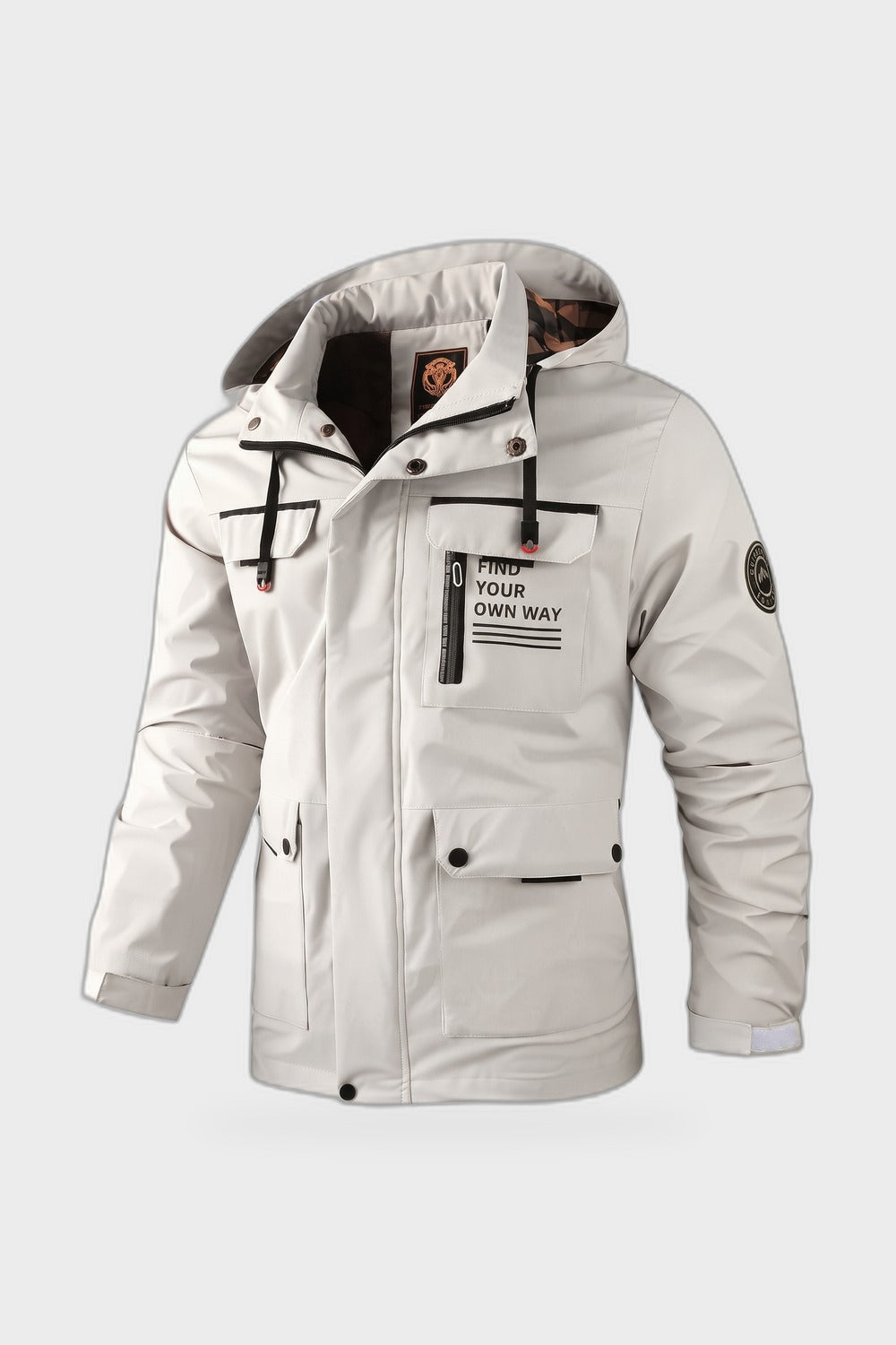 Herren Kapuzenjacke | Modern — Beige — Produktansicht