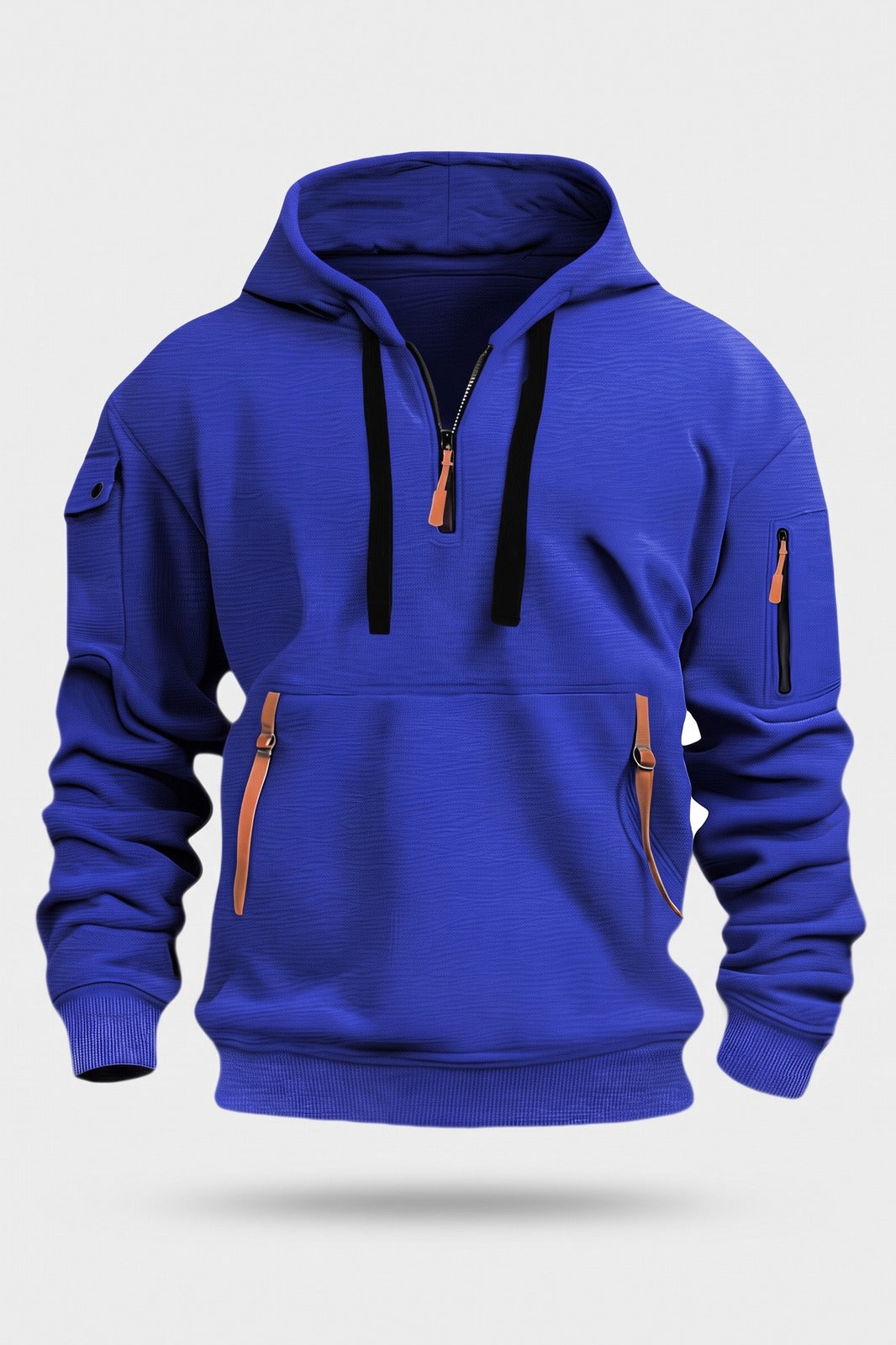 Herren Kapuzenhoodie | Taschen — Blau — Packshot