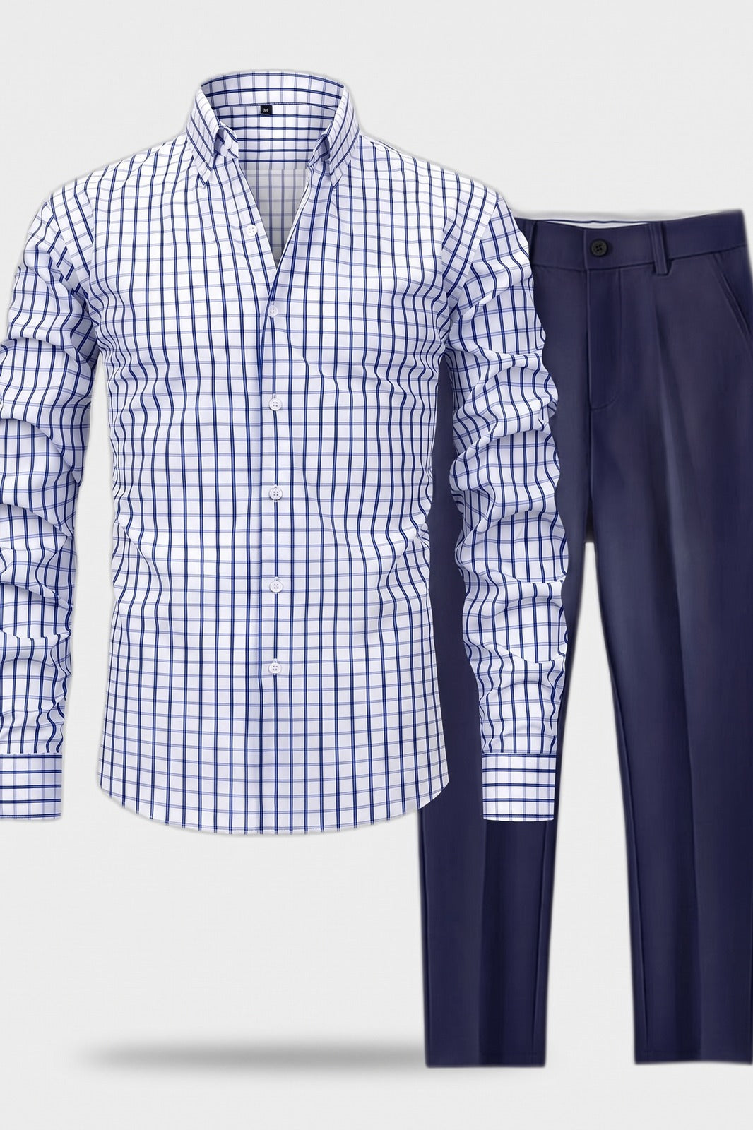 Herren Hemd-Hose-Set | Business-Casual — Blau — Packshot
