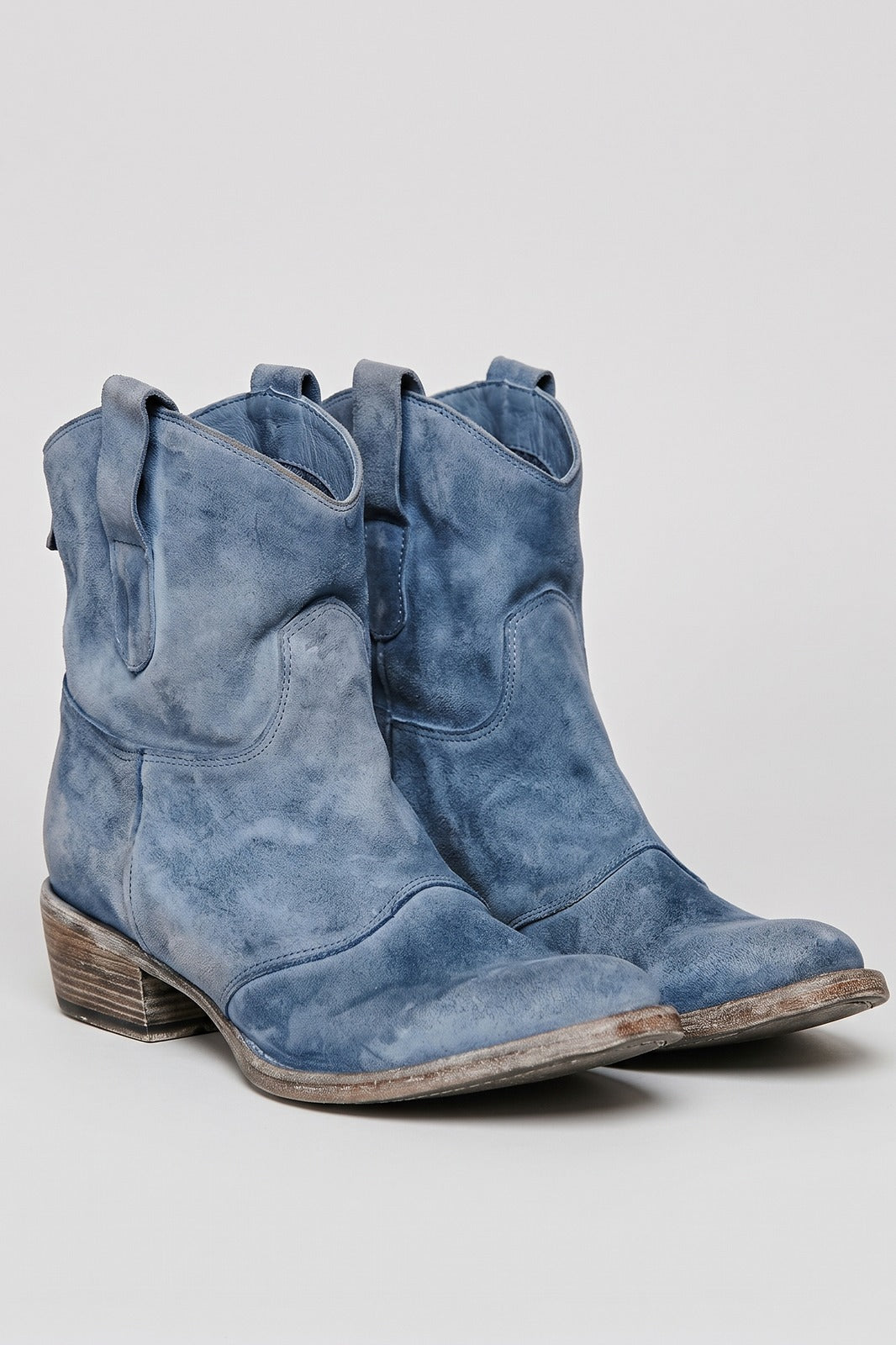 Damen Westernstil Stiefelette | Spitz — Blau — shoe_main — am Modell