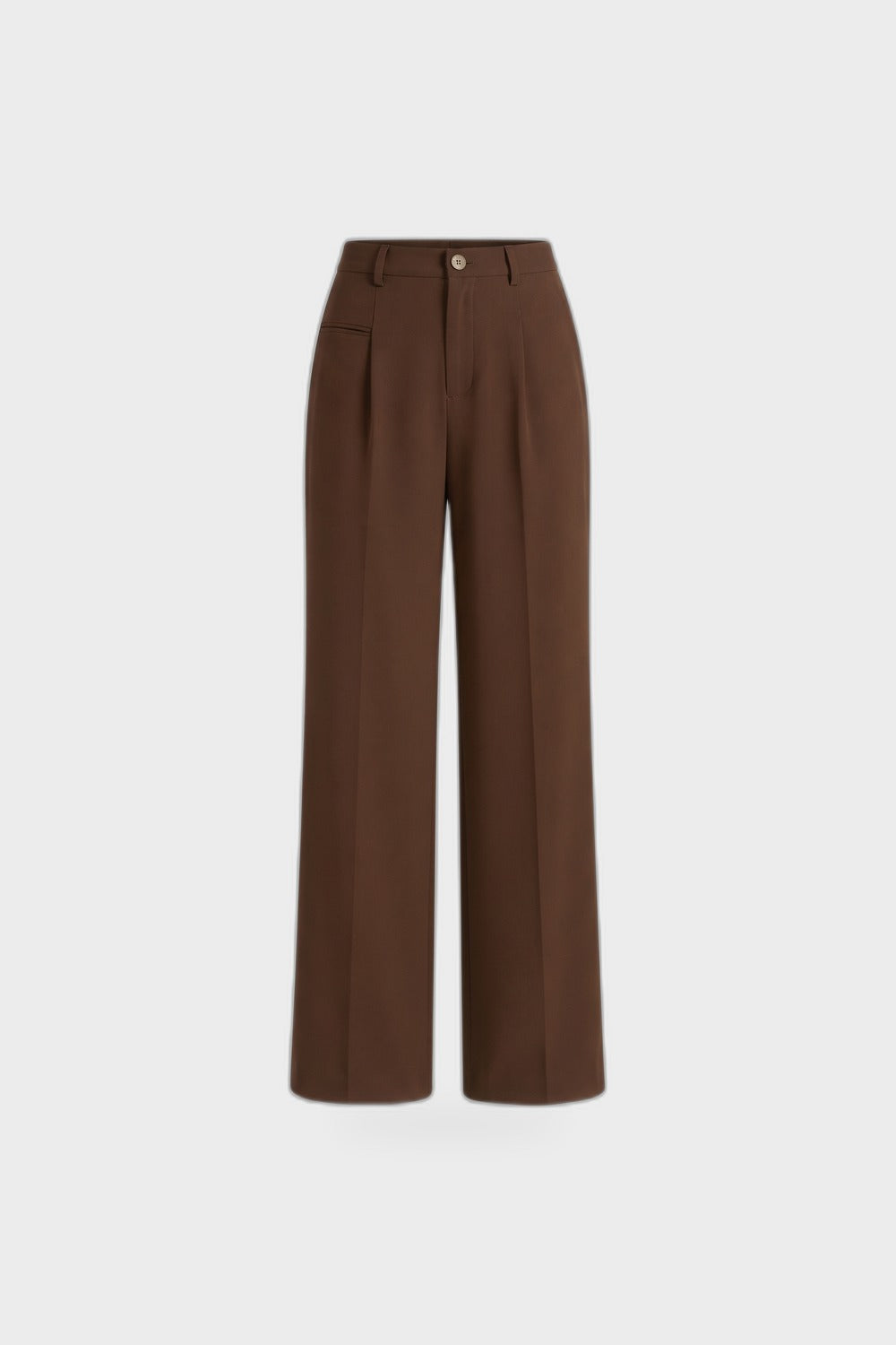Damen Lockere Palazzohose | Bundfalten — Braun — Produktansicht