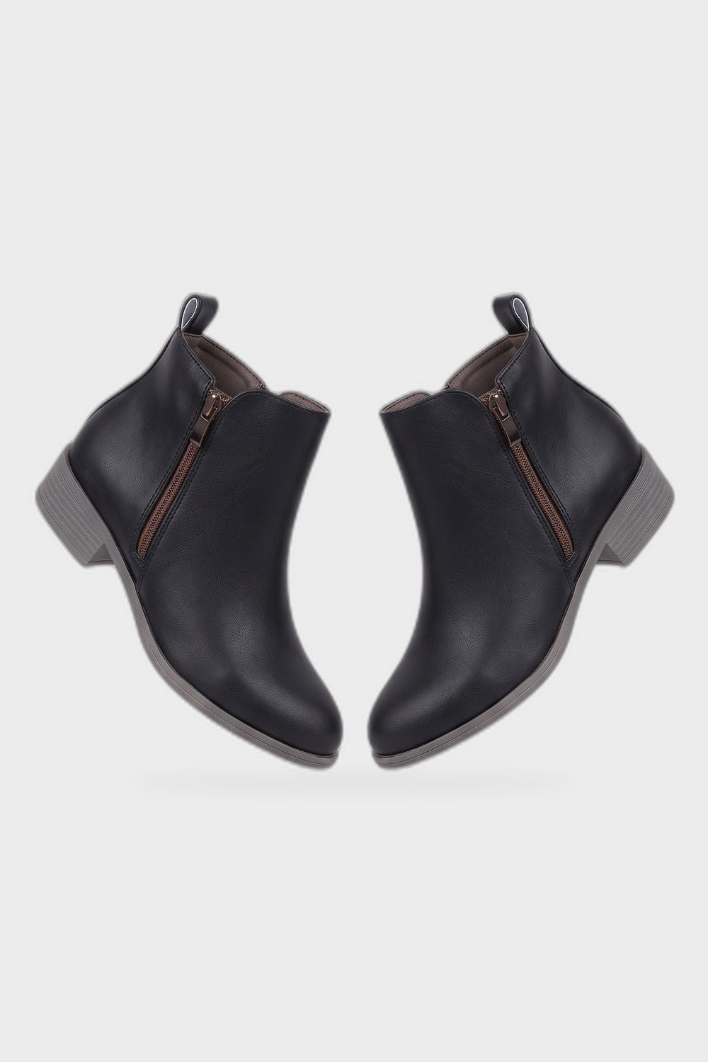 Damen Ankle Boots | Blockabsatz — Braun — Produktansicht