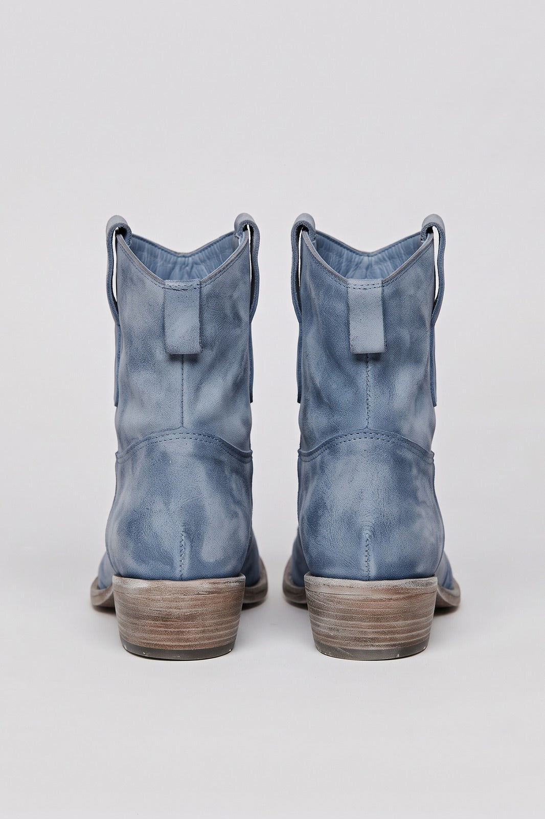 Damen Westernstil Stiefelette | Spitz — Blau — shoe_back — am Modell