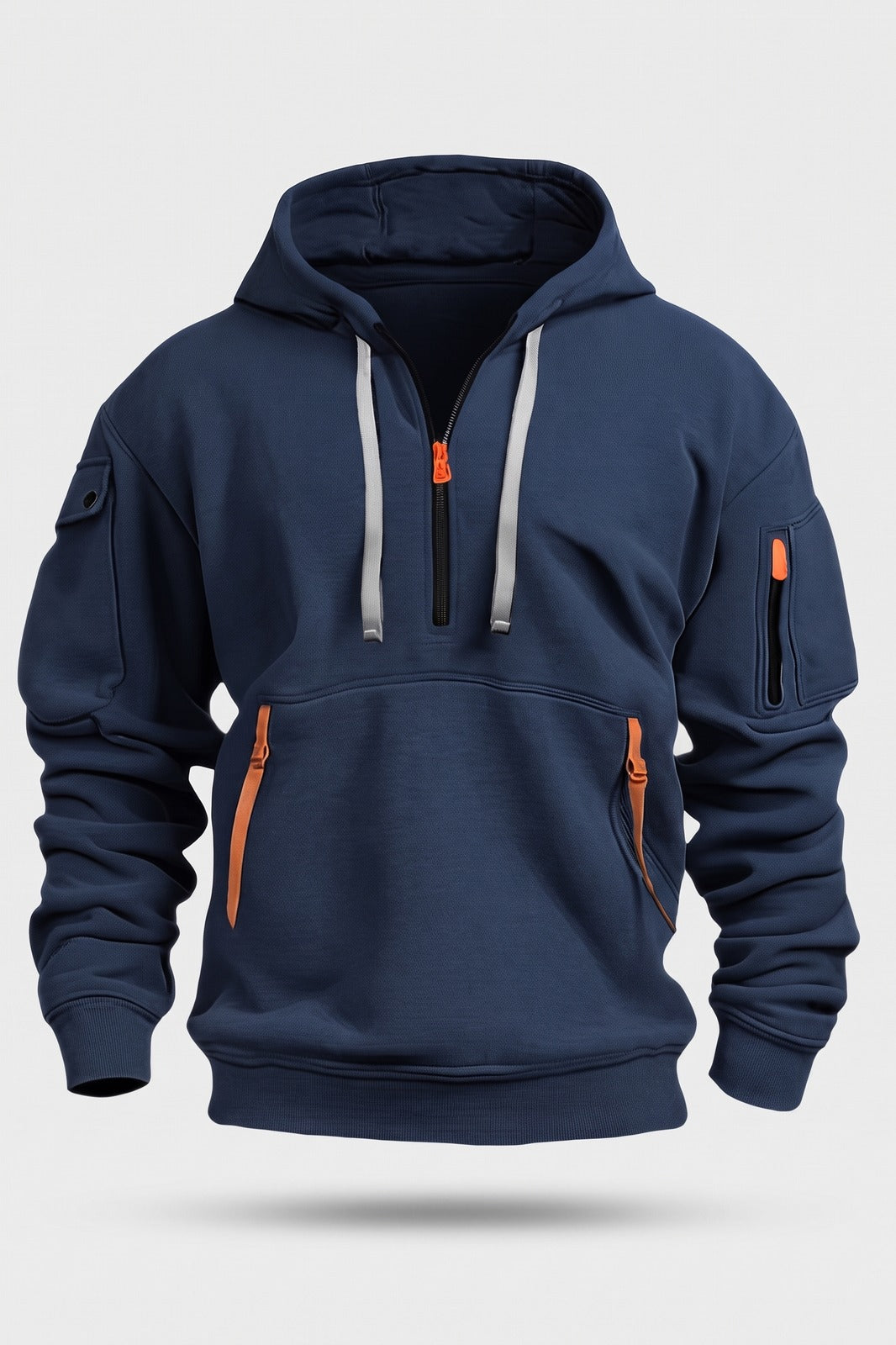 Herren Kapuzenhoodie | Taschen — Dunkelblau — Packshot