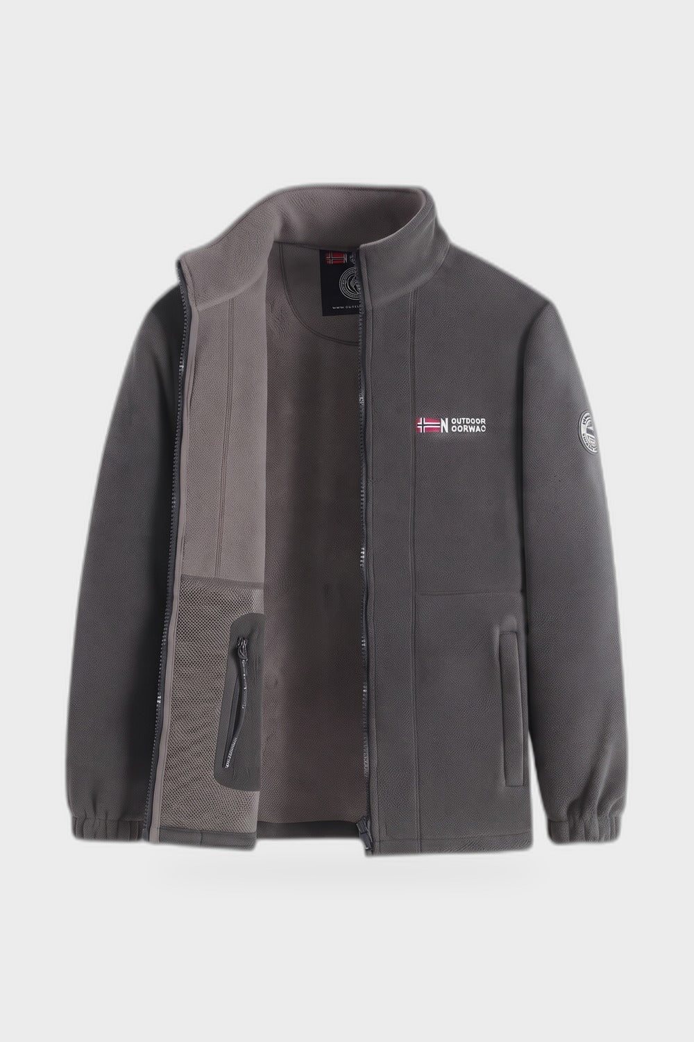 Herren Fleecejacke | Sportlicher Look — Grau — Produktansicht