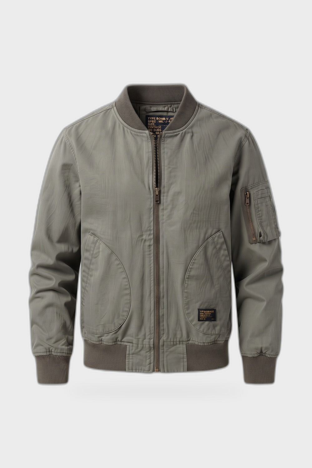 Herren Bomberjacke mit Stehkragen | Casual — Grün — Produktansicht