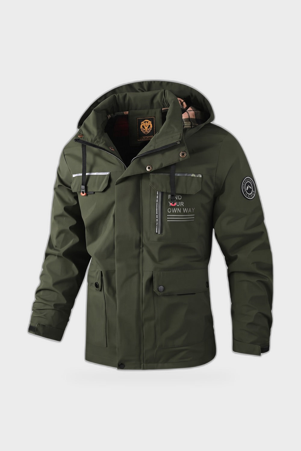 Herren Kapuzenjacke | Modern — Grün — Produktansicht