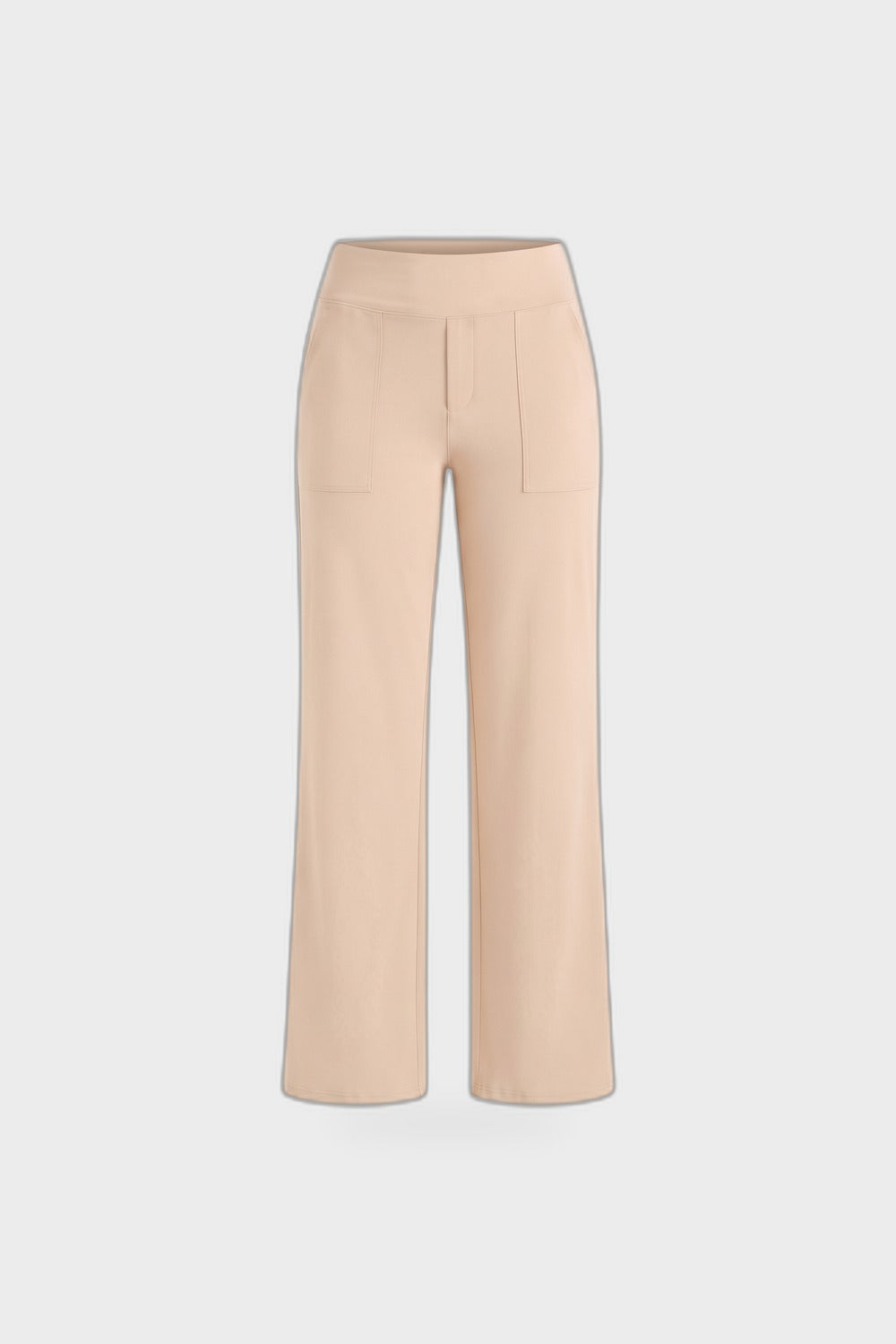 Damen Stretchhose | Hoher Bund — Khaki — Produktansicht