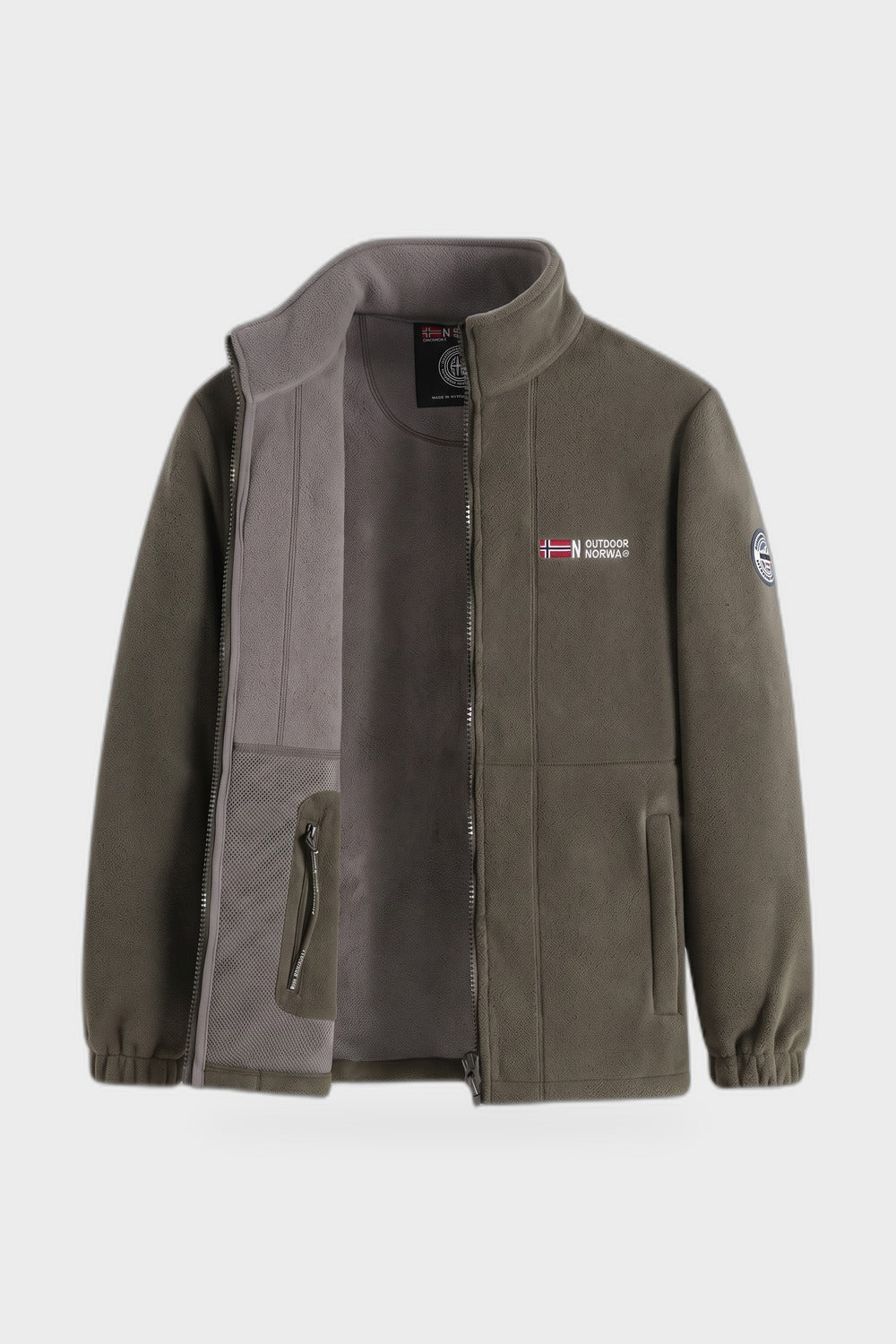 Herren Fleecejacke | Sportlicher Look — Khaki — Produktansicht