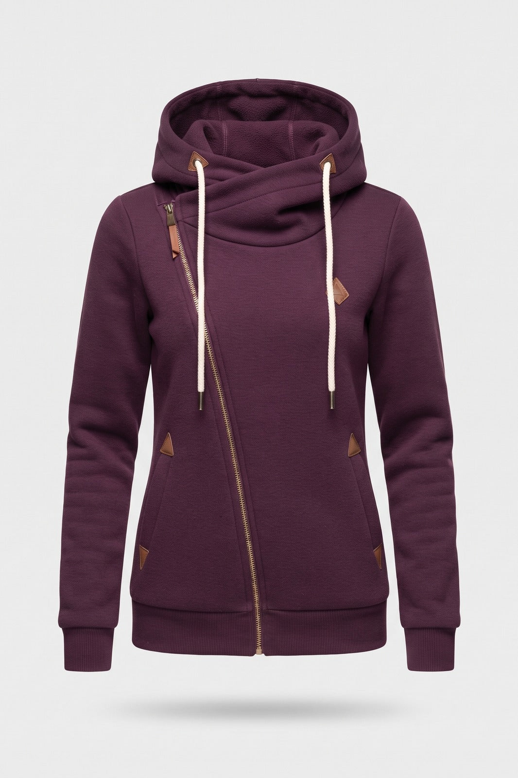 Damen Kapuzenjacke | Asymmetrischer Zip — Lila — Packshot